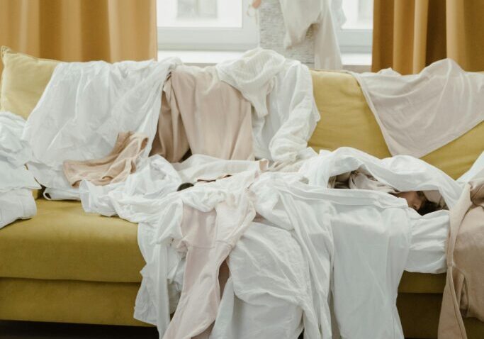 defeated mom trying to stay organized
